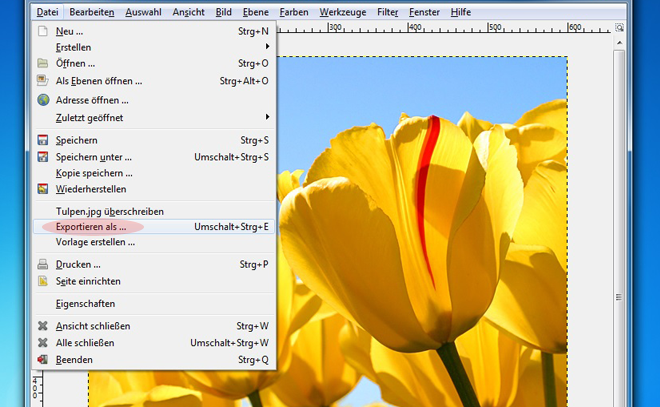 GIMP Tutorial - Bilder abspeichern